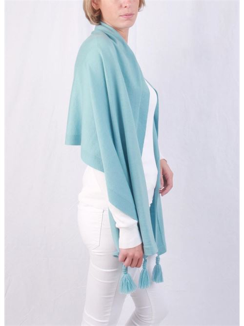 Wool stole with fringes and tufts Art Tricot | 201602CELESTE
